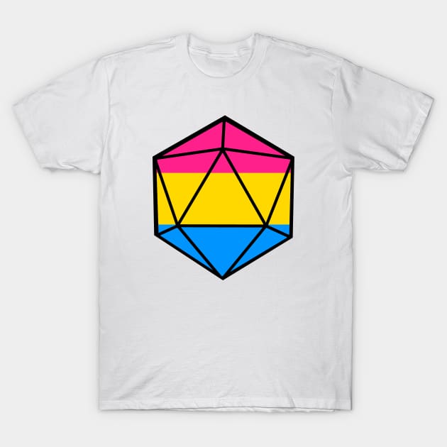 Pansexual Pride d20 T-Shirt by EmrysMartigan